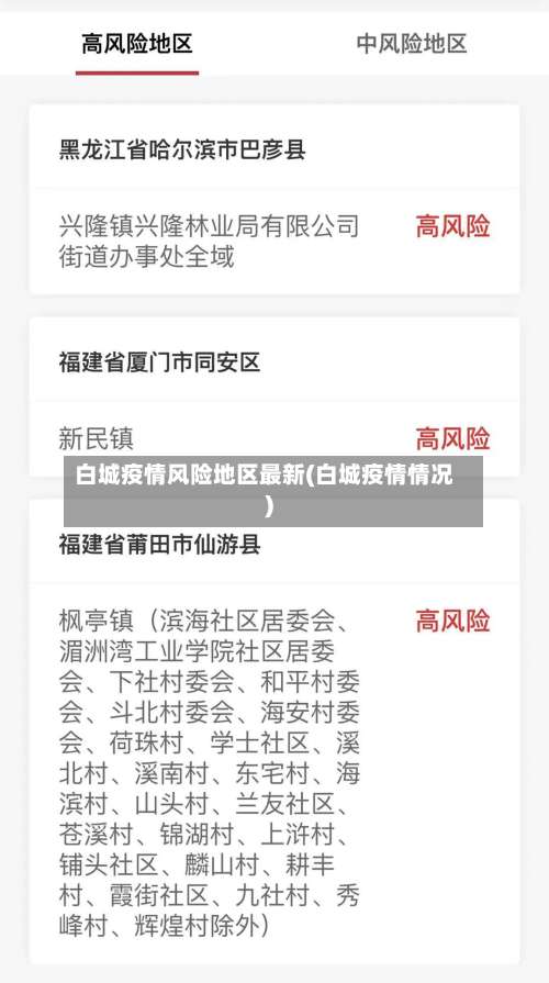 白城疫情风险地区最新(白城疫情情况)-第2张图片